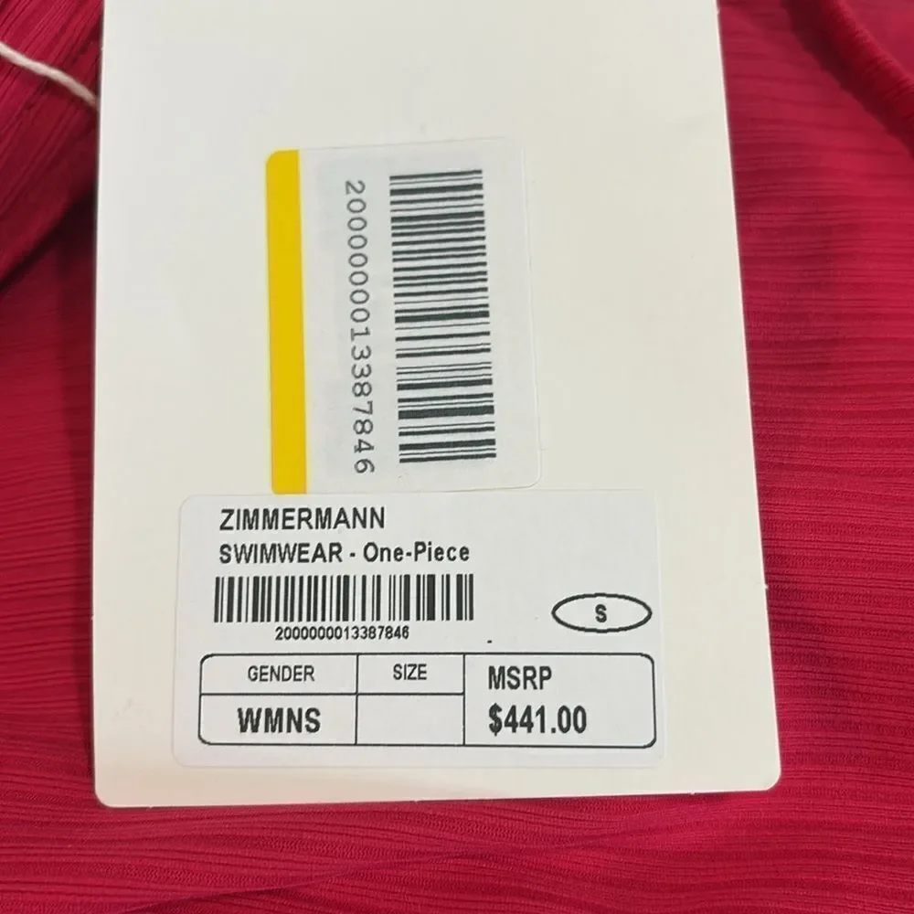 NWT Zimmerman Ribbed One Piece swimsuit $441.00